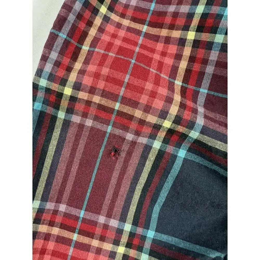 Tea Collection Matsuri Plaid Woven Romper Navy Red 12-18 Months